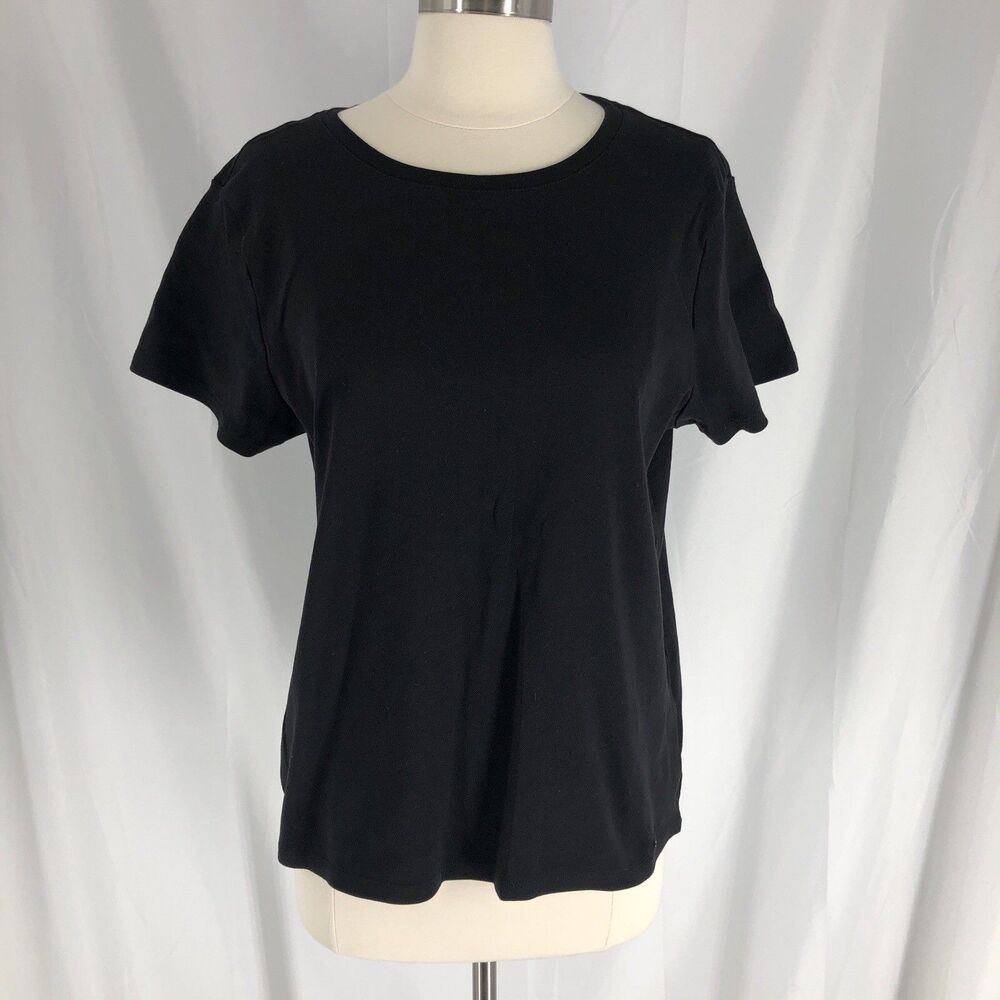 DKNY Shirt Womens XL Black Round Neck Casual